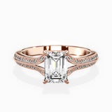 Two Petals Pave Vintage Engagement Ring
