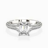 Two Petals Pave Vintage Engagement Ring