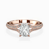Two Petals Pave Vintage Engagement Ring