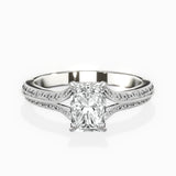 Two Petals Pave Vintage Engagement Ring