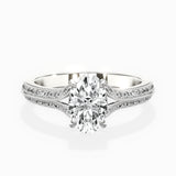 Two Petals Pave Vintage Engagement Ring