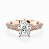 Two Petals Pave Vintage Engagement Ring