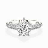 Two Petals Pave Vintage Engagement Ring