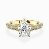 Two Petals Pave Vintage Engagement Ring