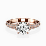Two Petals Pave Vintage Engagement Ring