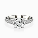 Two Petals Pave Vintage Engagement Ring