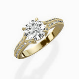 Two Petals Pave Vintage Engagement Ring