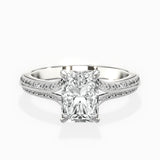 Two Petals Pave Vintage Engagement Ring