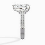 Two Petals Pave Vintage Pear Engagement Ring in White Gold