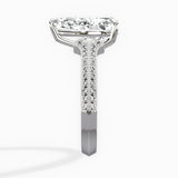 Two Petals Pave Vintage Pear Engagement Ring in White Gold