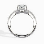 Two Petals Pave Vintage Pear Engagement Ring in White Gold