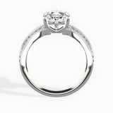 Two Petals Pave Vintage Pear Engagement Ring in White Gold