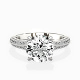 Two Petals Pave Vintage Engagement Ring