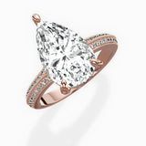 Two Petals Pave Vintage Engagement Ring