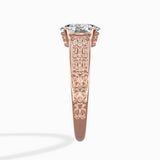 Vintage Scrollwork Solitaire Ring Engagement Ring