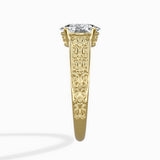 Vintage Scrollwork Solitaire Ring Engagement Ring