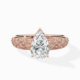 Vintage Scrollwork Solitaire Ring Engagement Ring