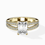Vintage Split Shank Solitaire Ring Engagement Ring