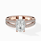 Vintage Split Shank Solitaire Ring Engagement Ring