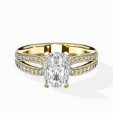 Vintage Split Shank Solitaire Ring Engagement Ring