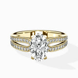 Vintage Split Shank Solitaire Ring Engagement Ring