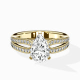 Vintage Split Shank Solitaire Ring Engagement Ring