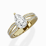 Vintage Split Shank Solitaire Ring Engagement Ring