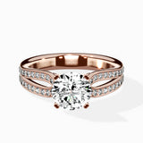 Vintage Split Shank Solitaire Ring Engagement Ring
