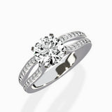 Vintage Split Shank Solitaire Ring Engagement Ring