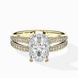 Vintage Split Shank Solitaire Ring Engagement Ring