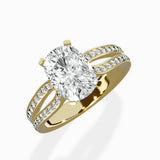 Vintage Split Shank Solitaire Ring Engagement Ring