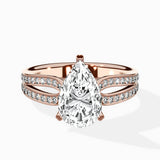 Vintage Split Shank Solitaire Ring Engagement Ring