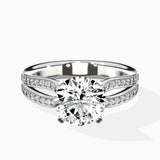 Vintage Split Shank Solitaire Ring Engagement Ring