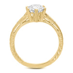 Classic Vintage Style Oval Engagement Ring in Yellow Gold