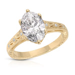 Classic Vintage Style Oval Engagement Ring in Yellow Gold