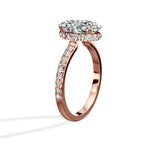 Alluring Hidden Halo 2.02 ct Oval Engagement Ring in Rose Gold - The Better Diamonds