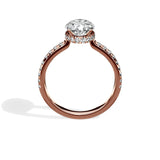 Alluring Hidden Halo 2.02 ct Oval Engagement Ring in Rose Gold - The Better Diamonds