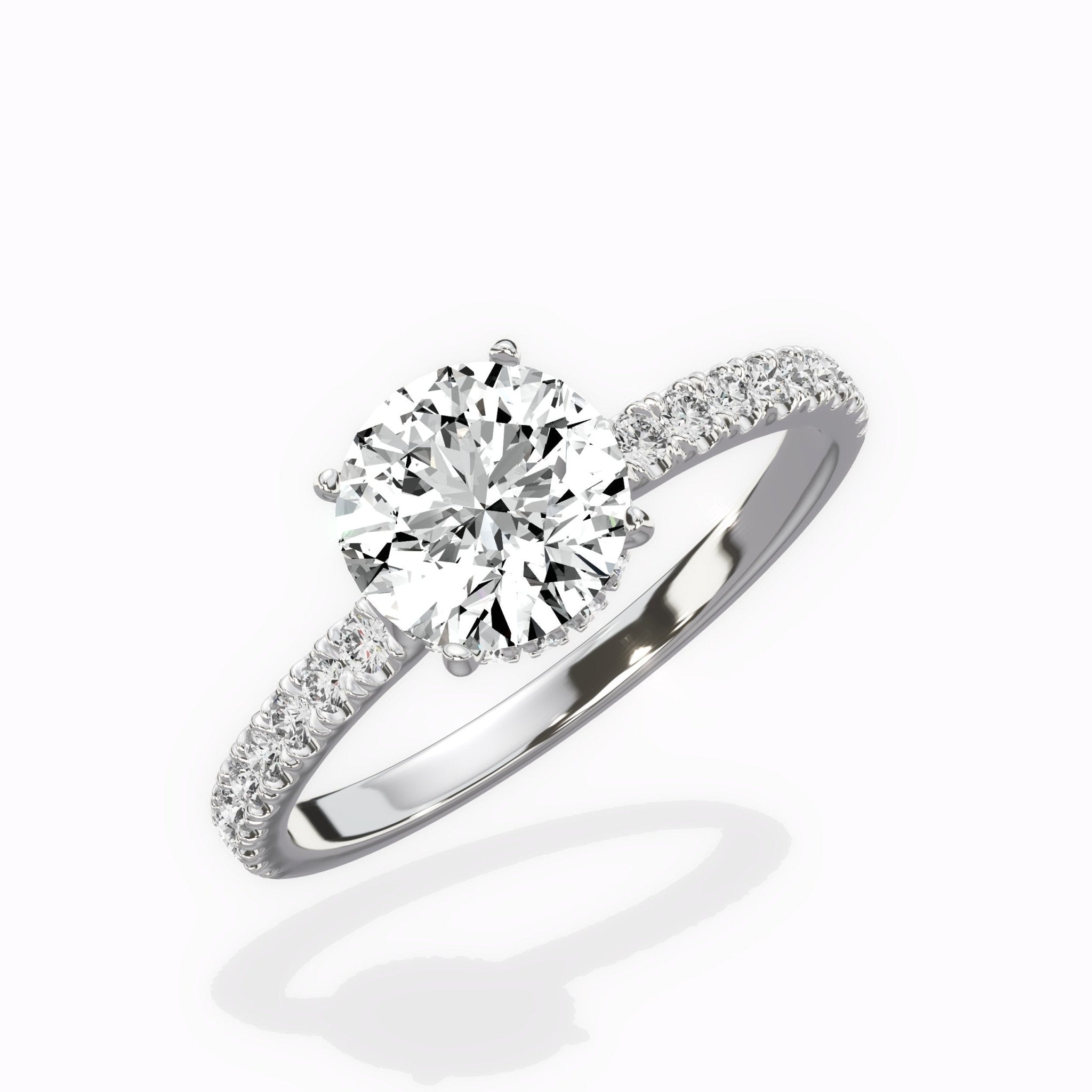 Alluring Hidden Halo 2.02 ct Oval Engagement Ring in Rose Gold (test) - The Better Diamonds