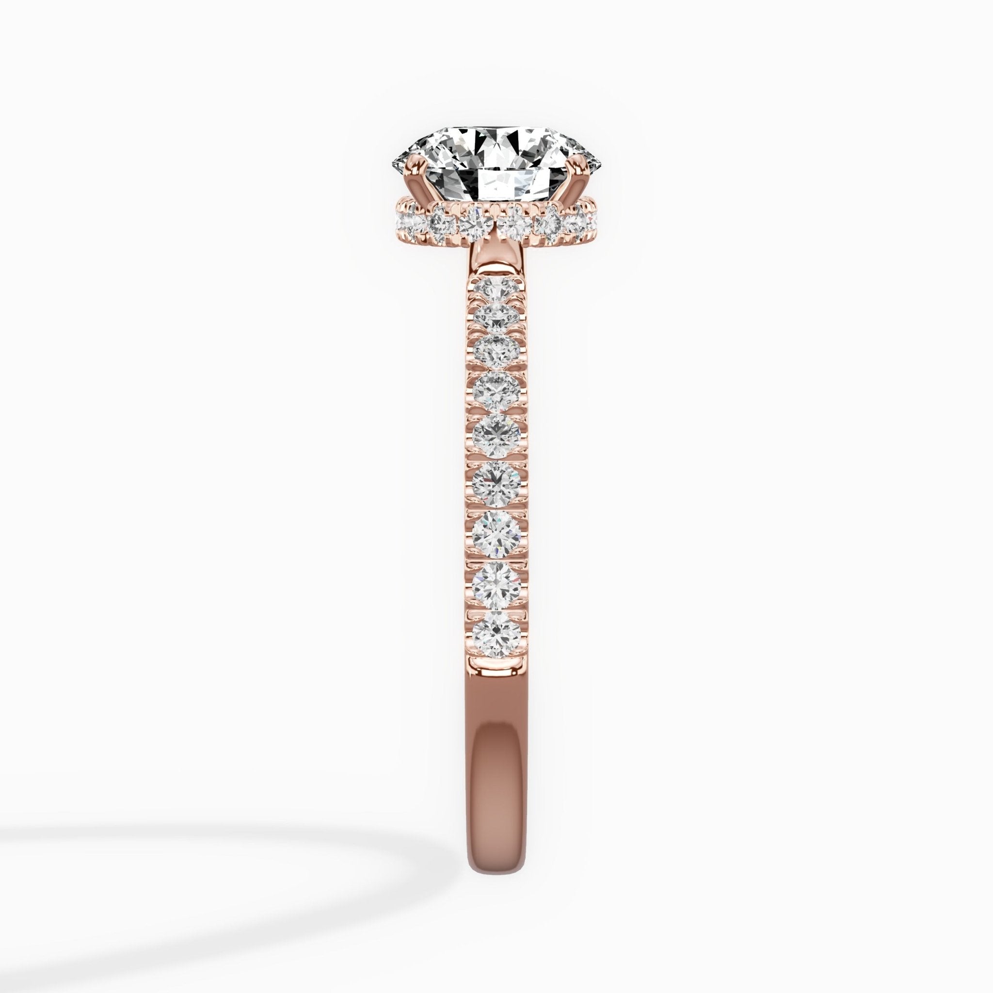 Alluring Hidden Halo 2.02 ct Oval Engagement Ring in Rose Gold (test) - The Better Diamonds
