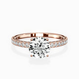 Alluring Hidden Halo 2.02 ct Oval Engagement Ring in Rose Gold (test) - The Better Diamonds