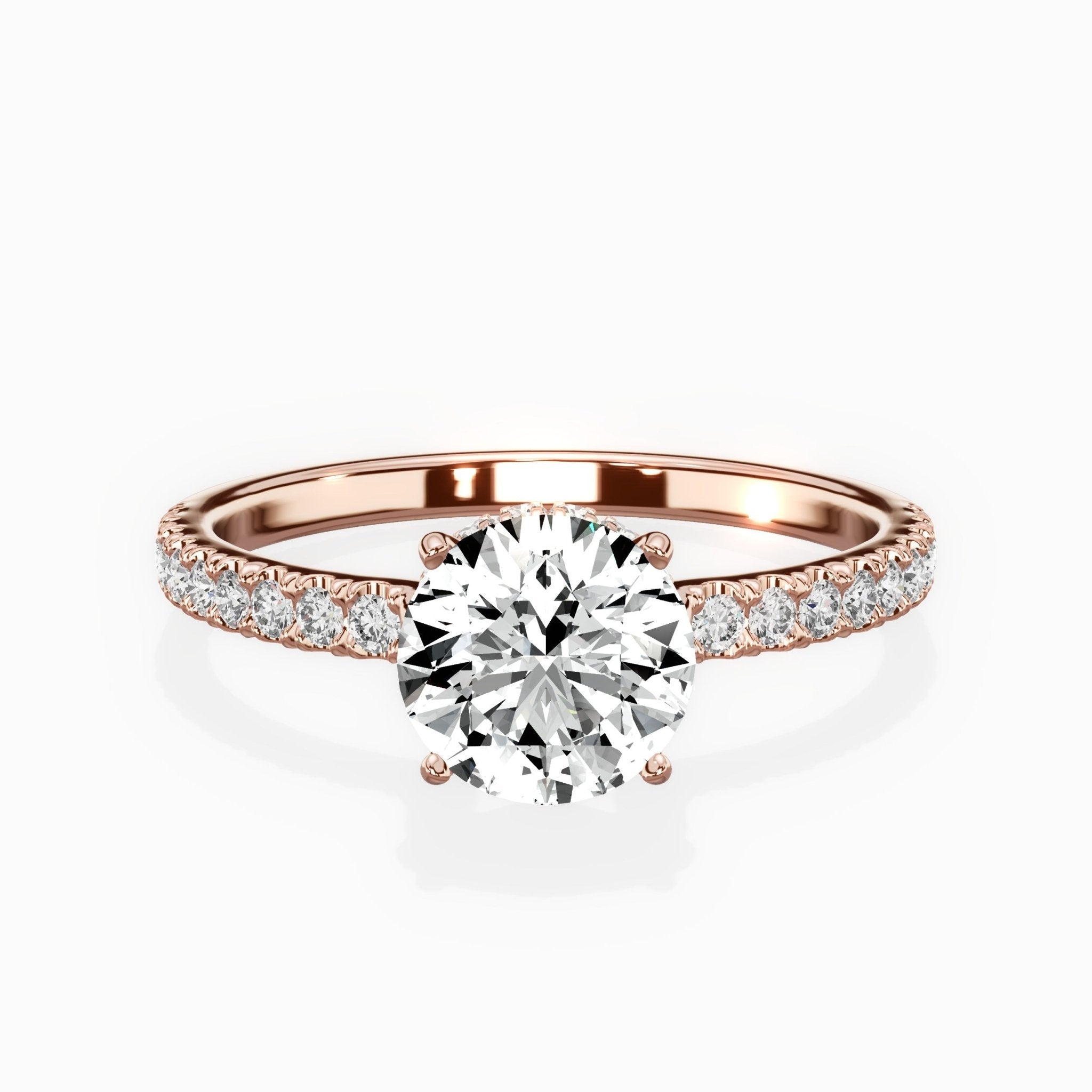 Alluring Hidden Halo 2.02 ct Oval Engagement Ring in Rose Gold (test) - The Better Diamonds