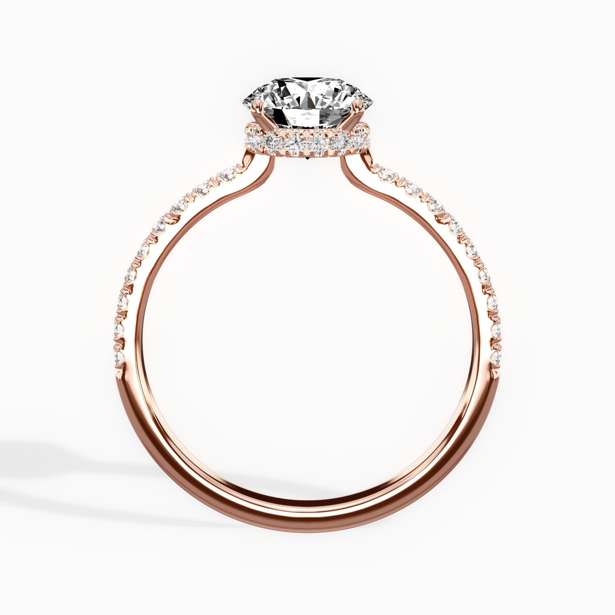 Alluring Hidden Halo 2.02 ct Oval Engagement Ring in Rose Gold (test) - The Better Diamonds