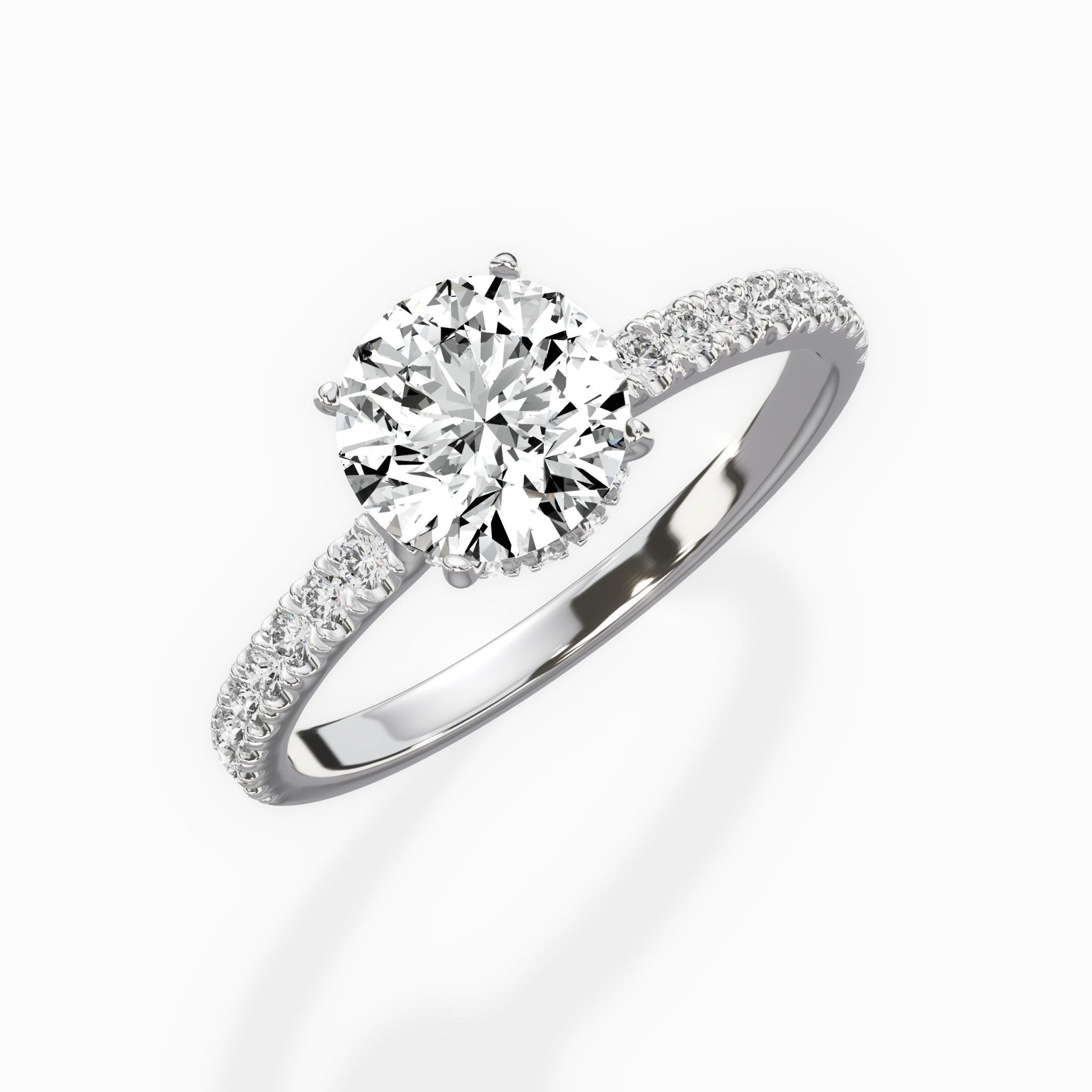 Alluring Hidden Halo 2.02 ct Oval Engagement Ring in White Gold (test) - The Better Diamonds