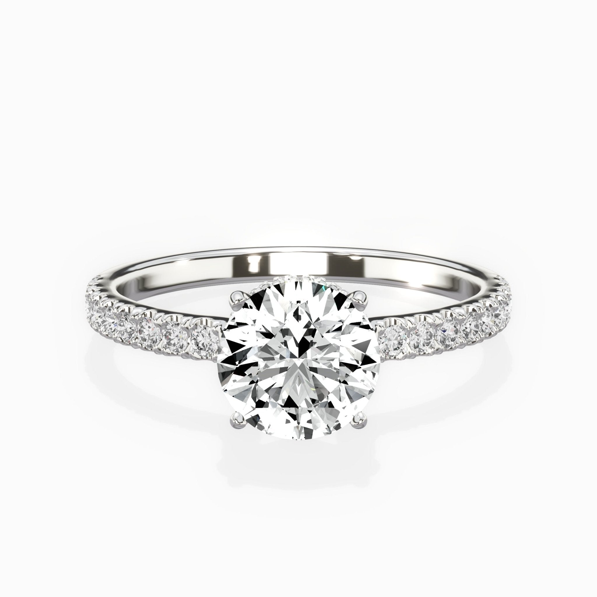 Alluring Hidden Halo 2.02 ct Oval Engagement Ring in White Gold (test) - The Better Diamonds