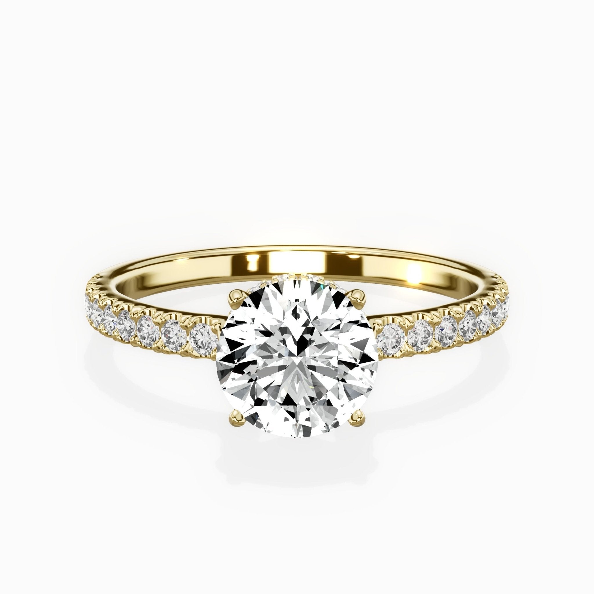 Alluring Hidden Halo 2.02 ct Oval Engagement Ring in Yellow Gold (test) - The Better Diamonds