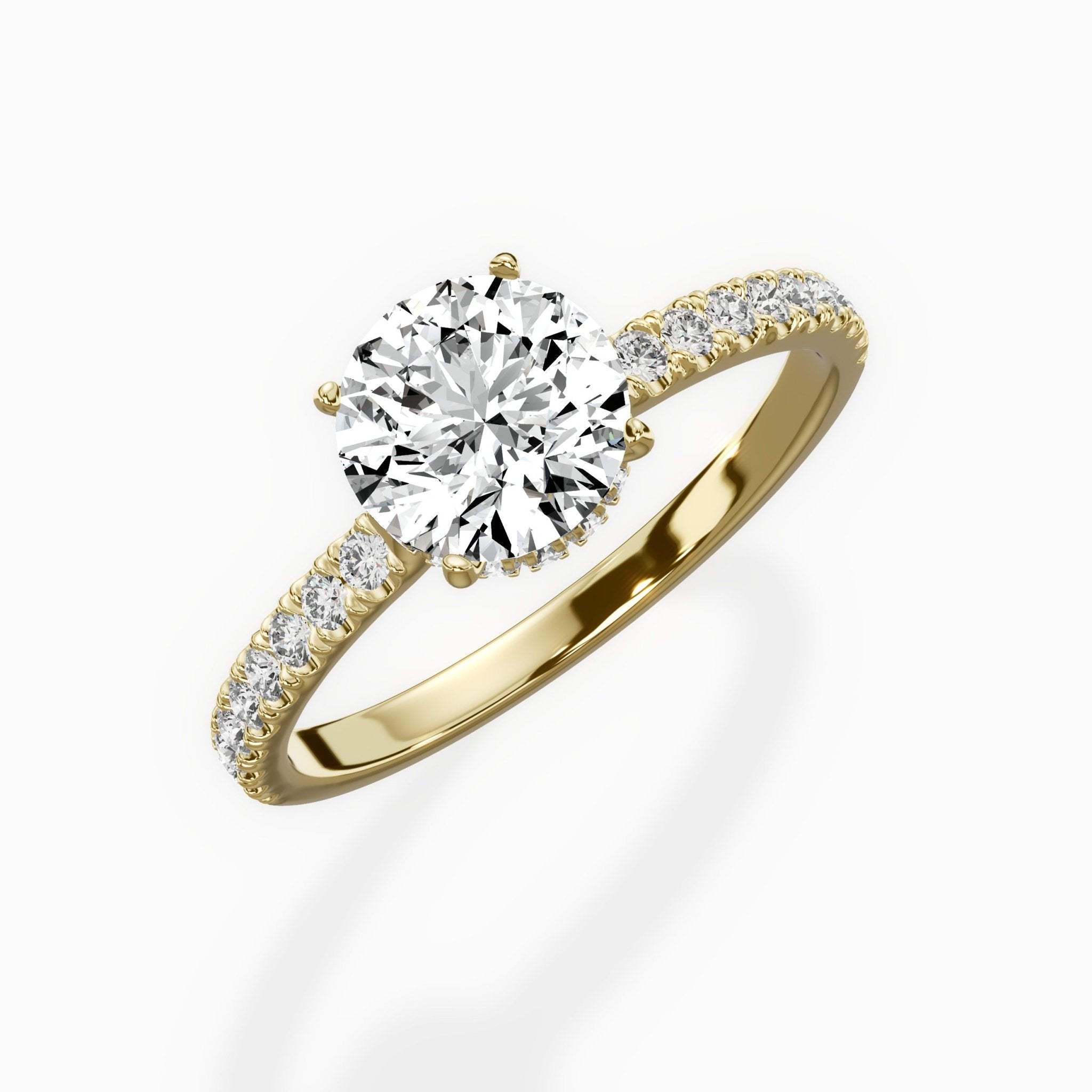 Alluring Hidden Halo 2.02 ct Oval Engagement Ring in Yellow Gold (test) - The Better Diamonds