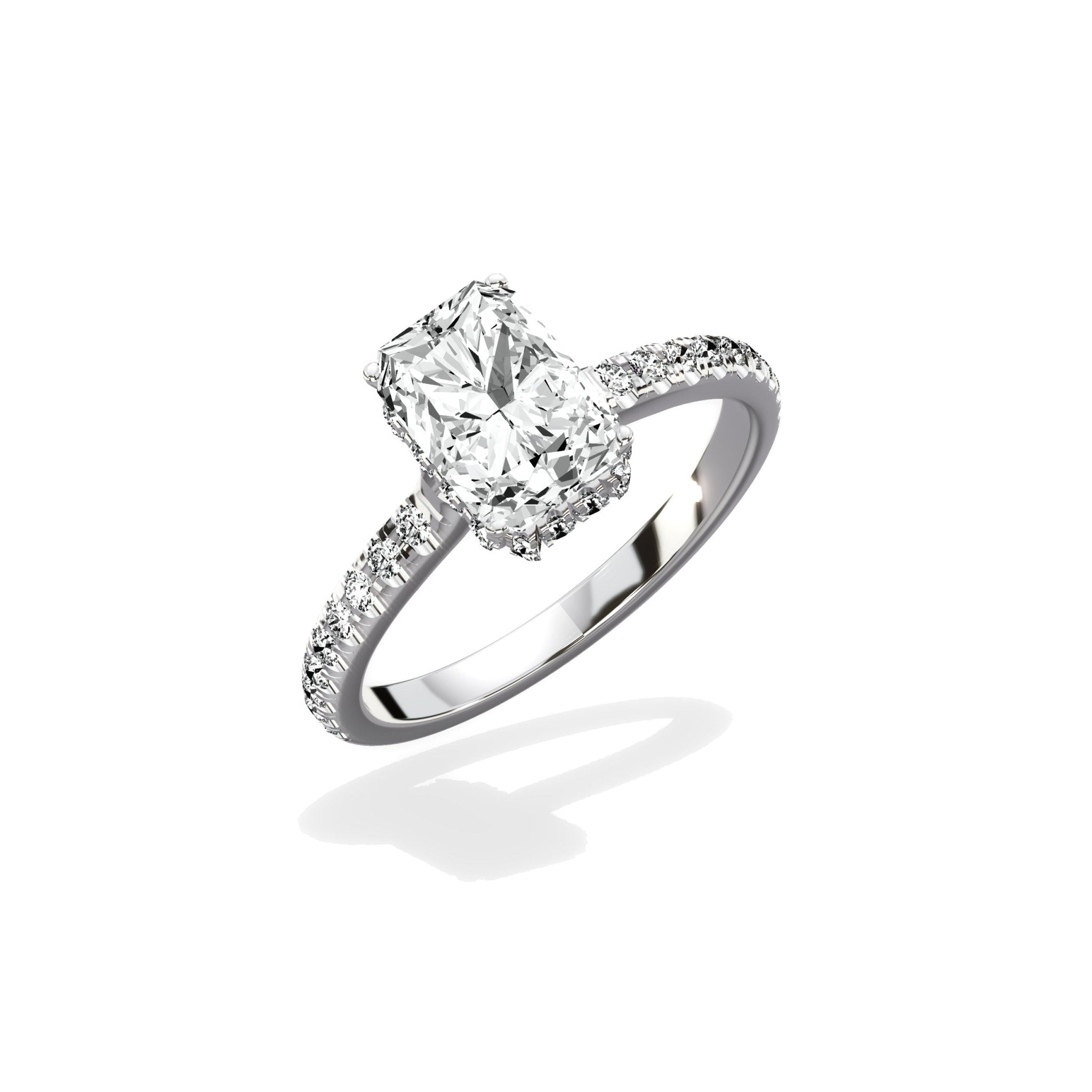 Alluring Hidden Halo Engagement Ring - The Better Diamonds