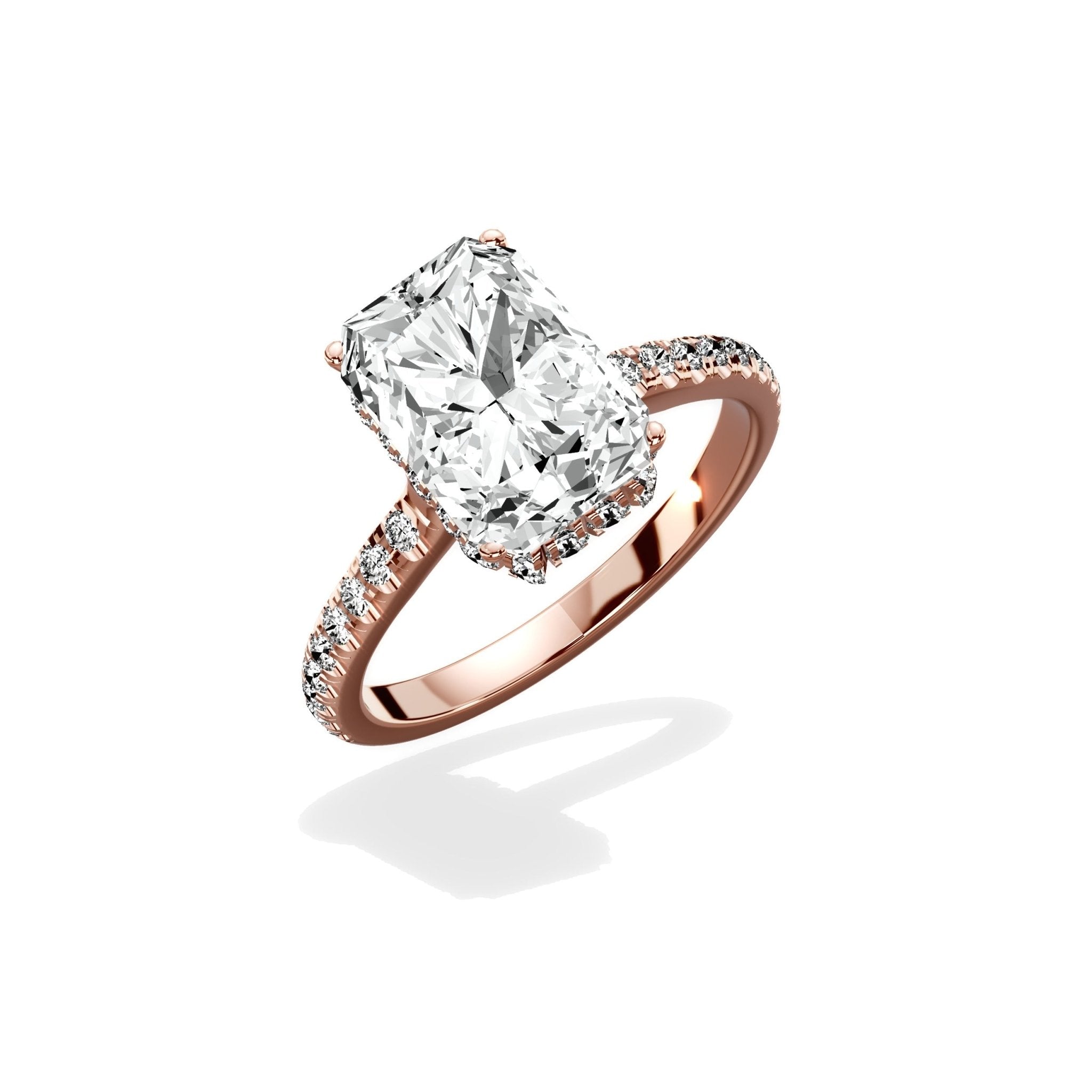 Alluring Hidden Halo Engagement Ring - The Better Diamonds