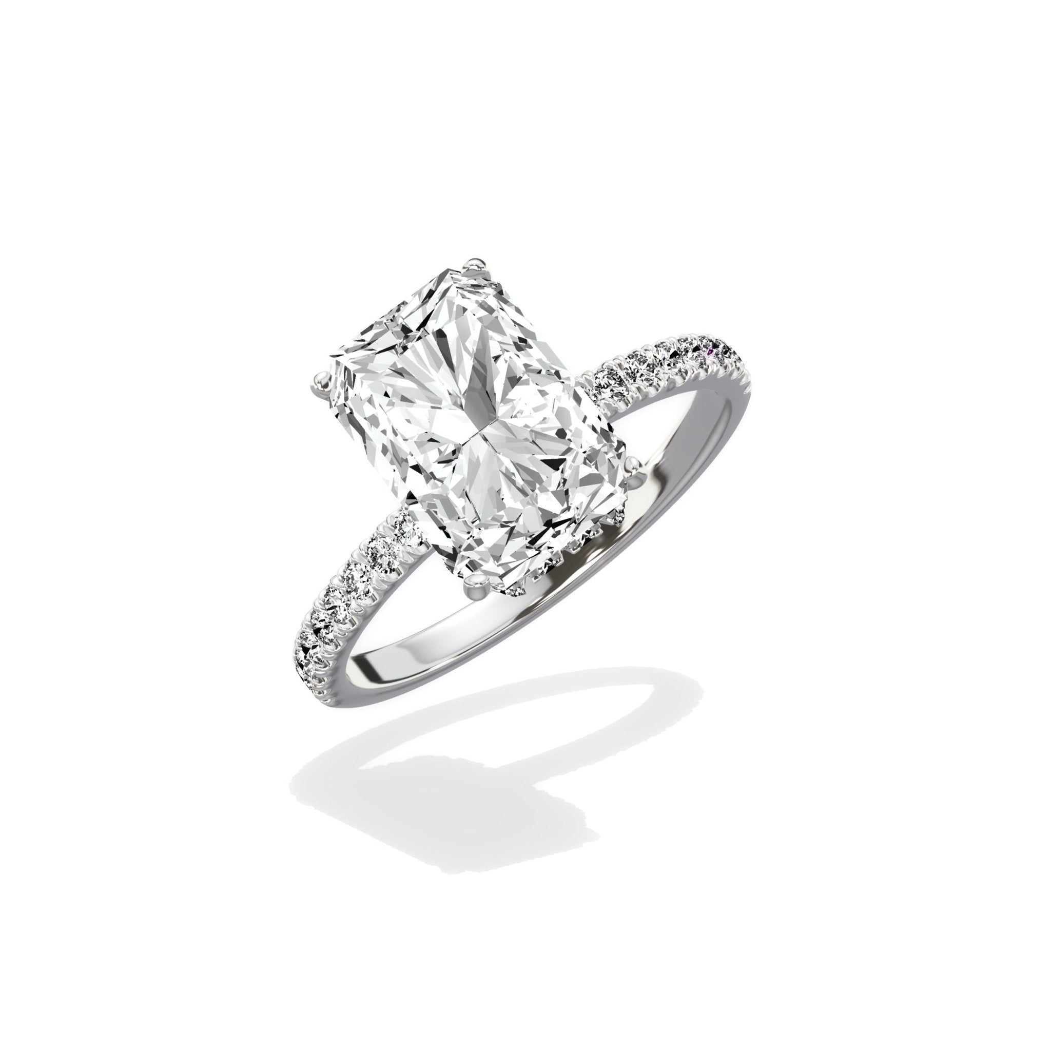 Alluring Hidden Halo Engagement Ring - The Better Diamonds