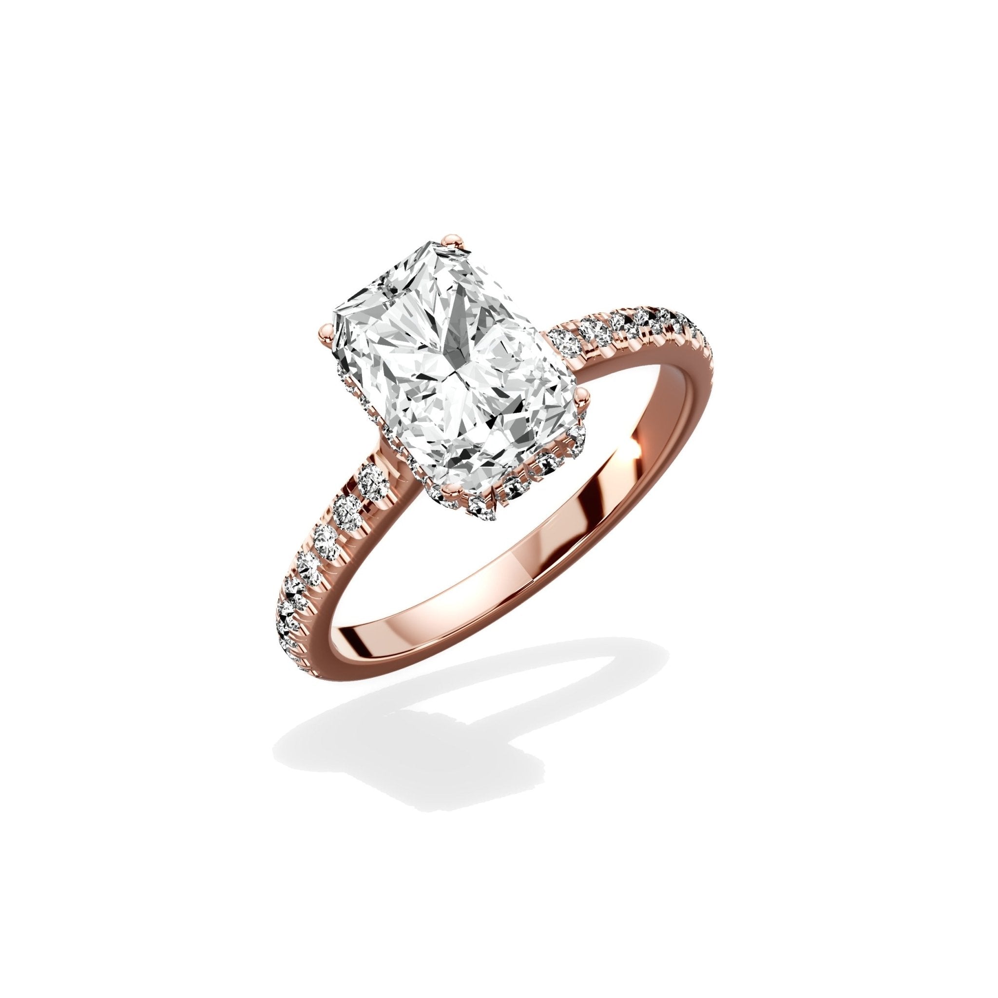 Alluring Hidden Halo Engagement Ring - The Better Diamonds